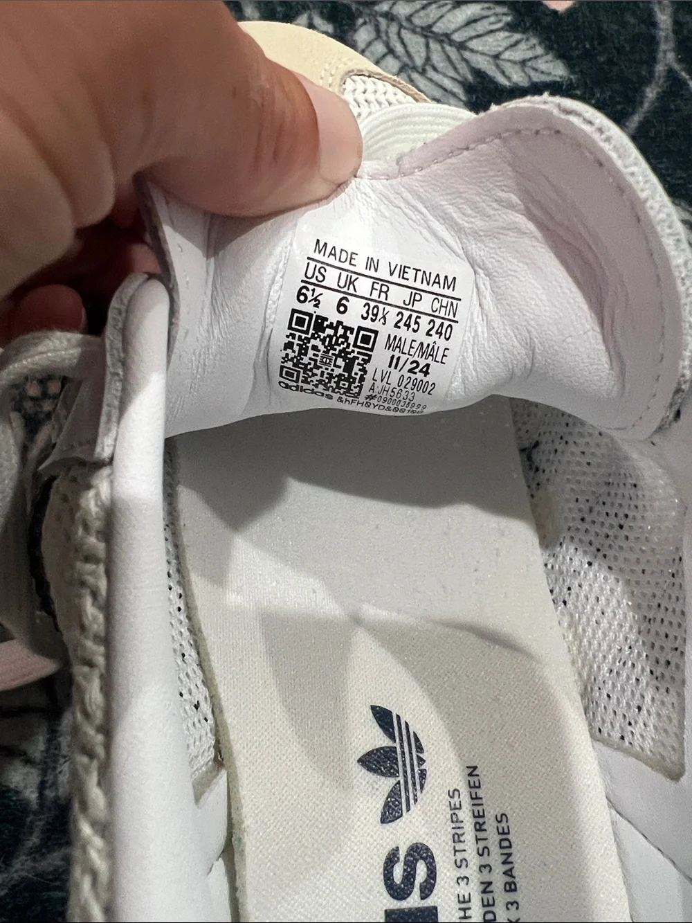 Adidas Samba OG Cardboard JH5633 Size 7.5 Cloud White Night Indigo Cream White